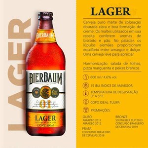 Caixa com 12 Cervejas Lager Bierbaum | Garrafa 600ml