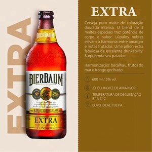 Caixa com 12 Cervejas Pilsen Extra Gold Bierbaum | Garrafa 600ml