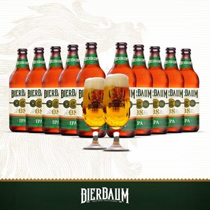 Kit com 10 Cervejas American IPA Bierbaum + Duas Taças