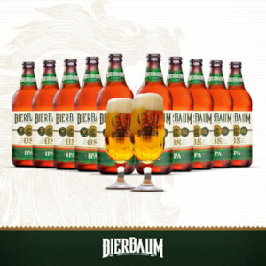 Kit com 10 Cervejas American IPA Bierbaum + Duas Taças