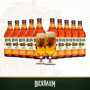 Kit com 10 Cervejas Lager Bierbaum + Duas Taças
