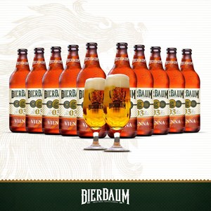 Kit com 10 Cervejas Vienna Bierbaum + Duas Taças
